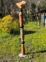 Large Ceramic Totem for Indoor & Outdoor Garden