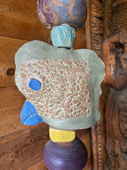 3 Fish Ceramic totem