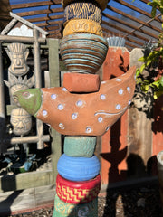 Totem Ceramic Sculpture for Garden and Indoor