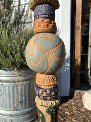 Mid-Size Totem Ceramic Sculpture for Garden and Indoor