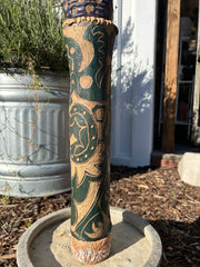 Mid-Size Totem Ceramic Sculpture for Garden and Indoor