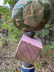 Medium Ceramic Totem for Indoor & Outdoor Garden