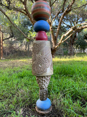 Large Ceramic Totem for Indoor & Outdoor Garden