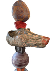 Medium Animal Ceramic Totem for Indoor & Outdoor Garden