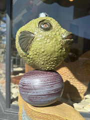 Medium Fish Ceramic Totem For Outdoor Garden or Indoors