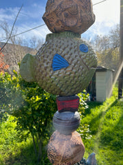 Large Ceramic Totem for Indoor & Outdoor Garden