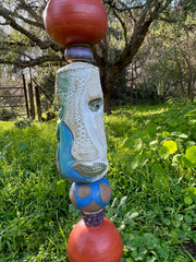 Large Ceramic Totem for Indoor & Outdoor Garden