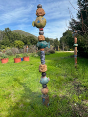 Large Ceramic Totem for Indoor & Outdoor Garden