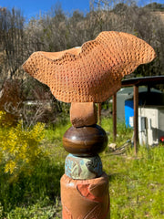 Large Ceramic Totem for Indoor & Outdoor Garden