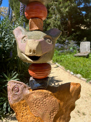 Large Ceramic Animal Totem for Indoor & Outdoor Garden