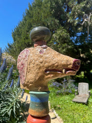 Large Ceramic Animal Totem for Indoor & Outdoor Garden