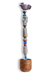 Large Ceramic Totem for Indoor & Outdoor Garden