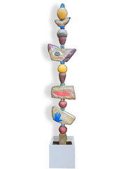 Large Ceramic Totem for Indoor & Outdoor Garden