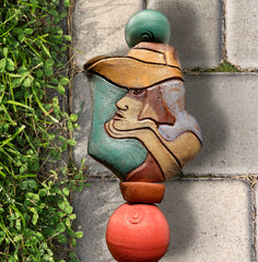 Large Ceramic Totem for Indoor & Outdoor Garden