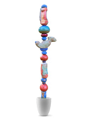 Large Ceramic Totem for Indoor & Outdoor Garden