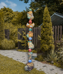 Large Ceramic Totem for Indoor & Outdoor Garden